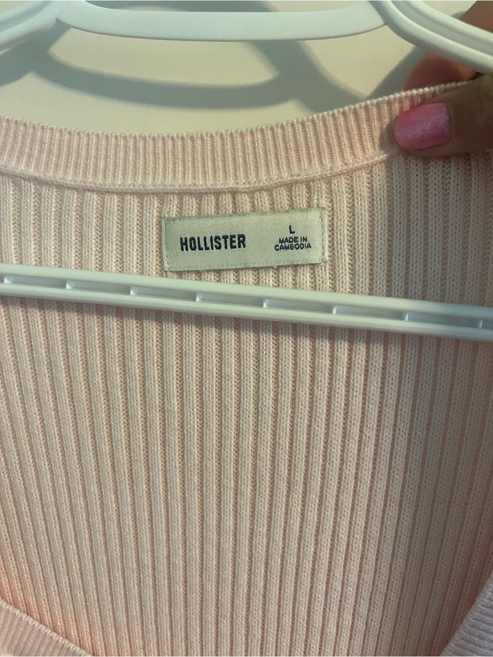 Hollister Light Pink Rib & Cable Knit Peplum Sweater - Picture 3 of 3